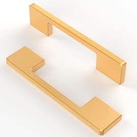 FURNIWARE Pack of 10 Cabinet Handles Carving Furniture Handle 128 mm Hole Spacing Kitchen Handles Gold Drawer Handles Furniture Handles Kitchen Cabinet Handles