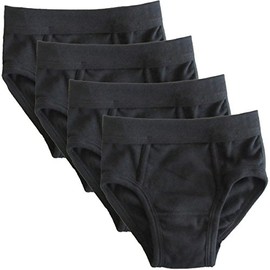 HERMKO 2840 Pack of 4 Boys' Briefs with Soft Waistband Made of Organic Cotton, black