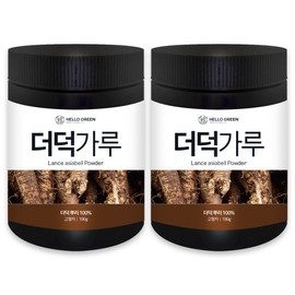 Hello Green Domestic Deodeok Powder 190gX2 (Box) Total 380g / 헬로우그린 국내산 더덕 가루 190gX2(통) 총380g