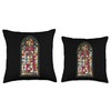Saint Thomas Becket Stained Glass Throw Pillow