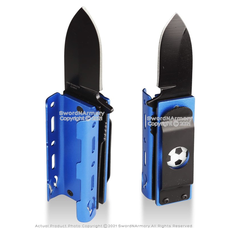 Munetoshi Ball 1.75” Blade Pocket Knife Lighter Holder Blue