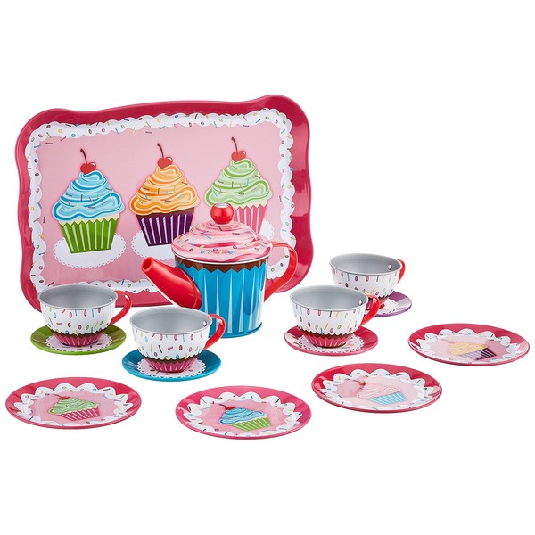 Schylling Cupcakes Tin Tea Set Multi-colored, Small