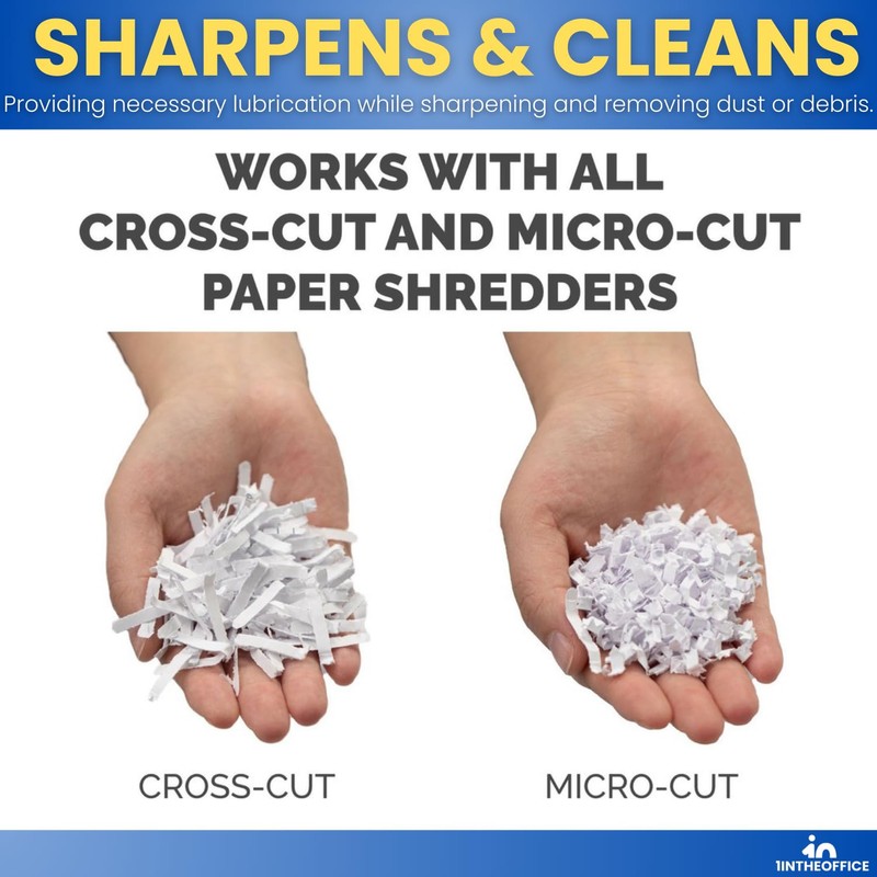 1InTheOffice Paper Shredders Lubricant Sheets 8.5" x 6" Shredder Sharpening