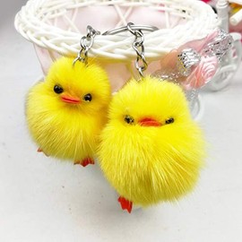 5 Piezas Llaveros de Pollito Llavero de Pato Amarillo Peludo Llaveros de Llavero de Pascua para Bolsa Mochila Decoraciones Llavero de Pascua