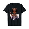 Capricorn AF Vibes Queen Energy Zodiac Crown Afro Regal T-Shirt