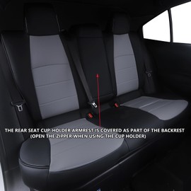 HKZ Custom Fit Tacoma Car Seat Covers for Toyota Tacoma 2016 2017 2018 2019 2020 2021 2022 2023 Double Cab/Access Cab - Front Row Only,2-Seats Set Leather (Black+Gray)