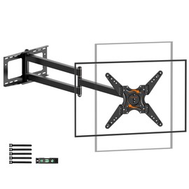 Extra Long Arm TV Wall Mount 48'' Extension, Rotating TV Wall Mount 180° Heavy Duty Full Motion for 26''-65'' Screens, VESA 400x400mm, Load 110 lbs, 16''Wood Stud/Concrete/Brick Wall, WHYFONE