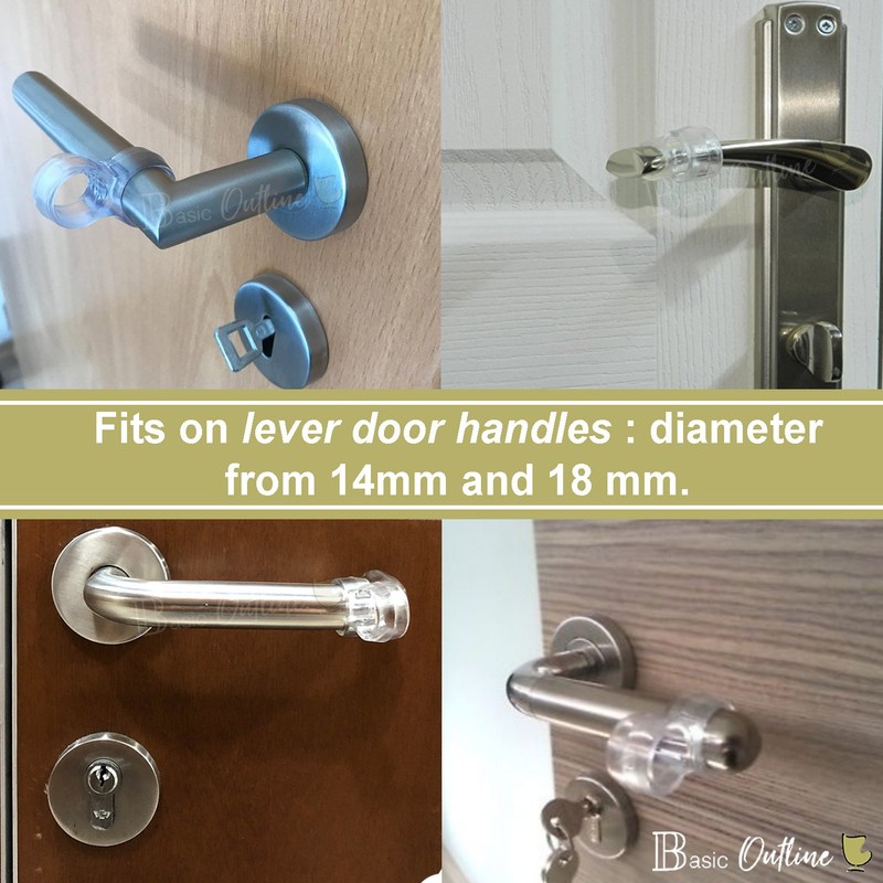 Basic Outline Wall Door Stopper Set of 10 Clear Rubber