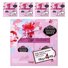 Shower Mate Face Wash Soap Lovely Rose & Cherry Blossom, 100g, 20 pieces / 샤워메이트 세안 비누 러블리 로즈 앤 체리 블로섬, 100g, 20개입