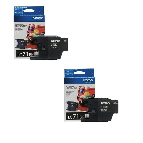 Brother Printer IyOLO LC71BK Standard Yield Ink, Black (2 Pack)