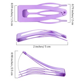 Chinco 24 Pcs Double Grip Hair Clips Metal Snap Clips Women Barrettes for Hair Making, Salon Supplies(Light Purple,2 Inch)