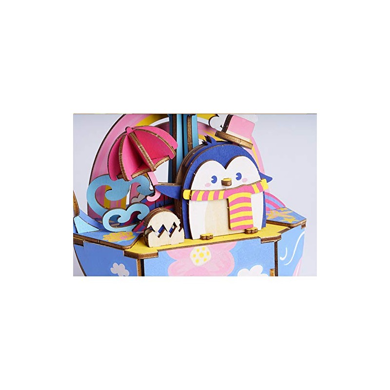 ROBOTIME DIY Music Box Kit 3D Wooden Puzzle Mechanical Toys