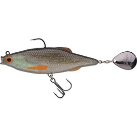 Berkley Pulse Realistic Flash; Soft Plastic Fishing Lure with Spinner Blade; Imitation Bait Fish for Pike, Perch & Walley; Pre-Predatory Bait, Casting & Trolling, 17 cm, Bleak