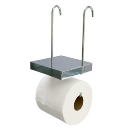 TP Pal Ledge – Hanging Extra Toilet Paper Roll Holder with Multi-Purpose Double Shelf, Durable Chrome