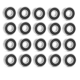 LxcshLjx 20Pcs Skateboard Rolling Bearings, Miniature Deep Groove Rollerblade Bearings, Bearing Steel Rubber Sealed Skateboard Ball Bearings, 608-2RS Roller Skate Bearings for Inline Skates, Scooters