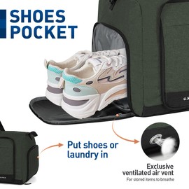 Lekesky Large Foldable Travel Duffe Bag - 80L Waterproof Holdall Luggage Bag with Shoes Compartment, Weekend Overnight Sports Bag for Women and Men(Green, 72 * 33 * 34cm)