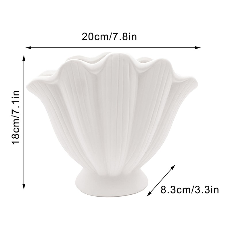 Shell Ceramic Vase Dried Flowers Handmade Vases for Home Decoration