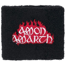 Amon Amarth Red Flame - Wristband Unisex Sweatband Black, 80% Cotton, 12% Elastane, 8% Nylon,