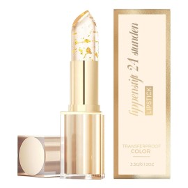 Lápiz Labial Que Cambia De Color, Lámina Dorada, Nutritivo Y