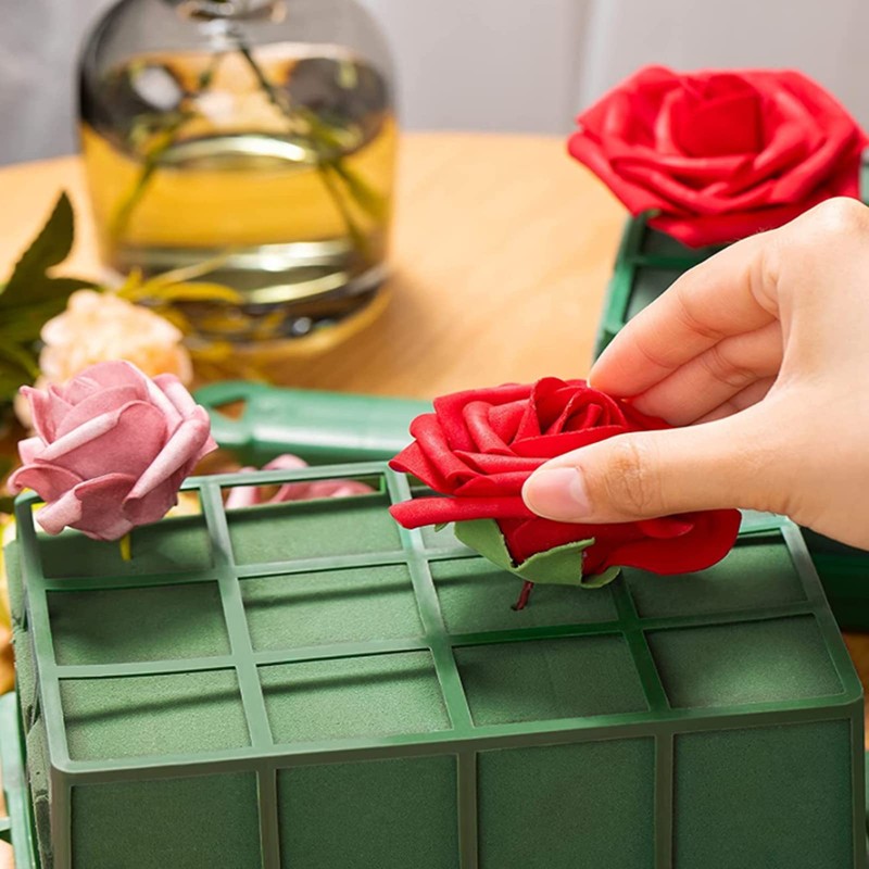 Lyellfe 2 Pieces Floral Foam Cage, Rectangular Flower Foam Holder,