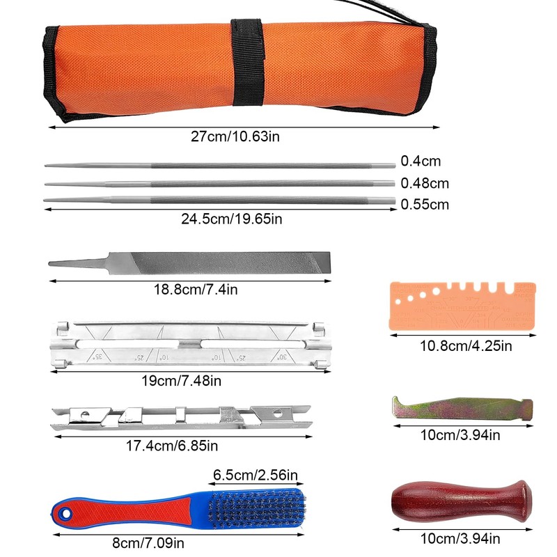 11-Piece Set Chainsaw Sharpener, High-Quality Steel Saw Chain Sharpener, Chain