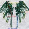 Pair Beaded Rhinestones Tassel Applique Embellishment for Clothes,Pure Handsewing Crystal