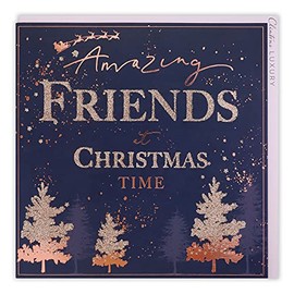 Clintons: Lettering & Trees Friends Christmas Card, Multi-Colour, 192 x 192, 1171413
