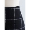 CHICWISH Women's Black Grid Wool-Blend Mini Bud Skirt