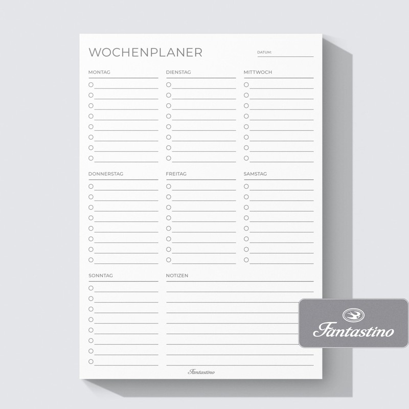 Fantastino A5 Weekly Planner Pad 100 Sheets (22+ Months) -