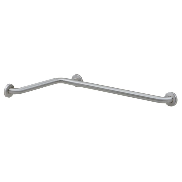 Bobrick 6861 Stainless Steel 2 Wall Shower Grab Bar with Snap Flange, Satin Finish, 1-1/2" Diameter x 15-7/8" Width x 30-7/8" Depth