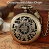 Outdoor Compass with Metal Chains, Retro Compass with Luminous Numerals,