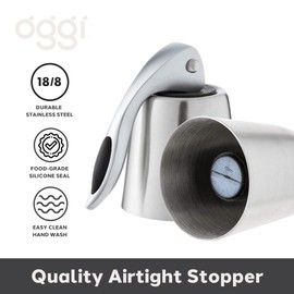 Oggi Bottle Stopper, Lever, Stylish Wine Topper (7653.)
