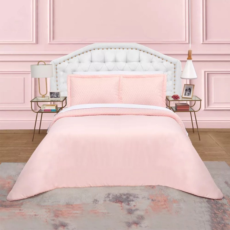 Elefantito Hogar Edredon Matrimonial Con Fundas Jaquard Noli Rosa Suave