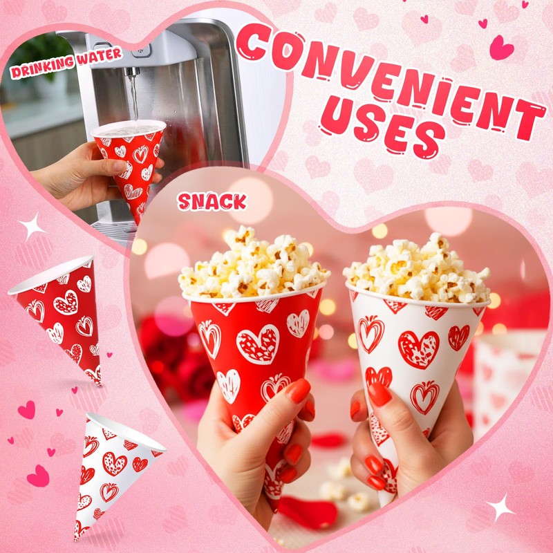 Honeydak 100 Pcs Snow Cone Cups 6 oz Disposable Paper