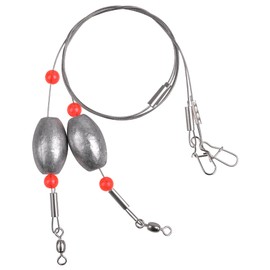 Fishing Egg Sinker Rigs, 8pcs Saltwater Flounder Rigs Fishing Wire Leader Egg Sinker Weights Swivel Snaps Ready Rigs Grouper Bottom Fishing Rigs Gulf Rig Surf Fishing Rigs (8PCS 1-1/2 OZ)