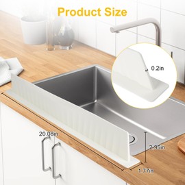 EEEKit Silicone Sink Splash Guard, Sink Splash Protector 20 x 1.77 x 2.95", Sink Water Splash Guard for Mess-Free Dishwashing, No Suction Cup