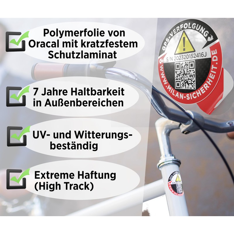 GRIP&BENDER GPS Anti-Theft Sticker - Tracking Warning Sticker with Website