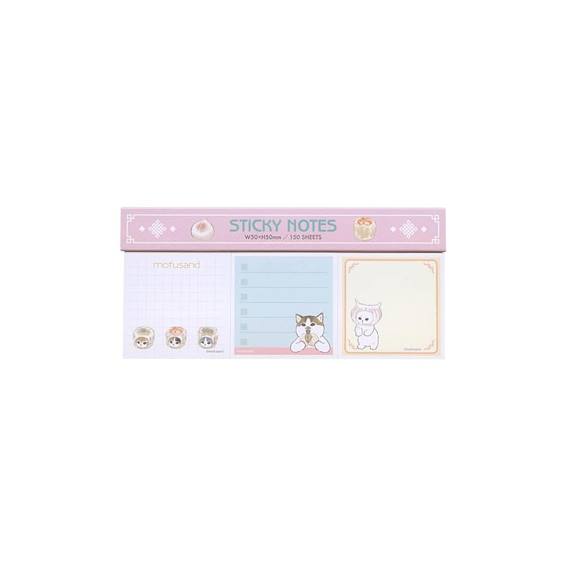 Sunstar Stationery mofusand Sticky Notes, Pink, S2841487