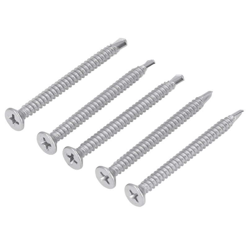 200Pcs Self Drilling Screw Cross Countersunk Head 410 Stainless Steel