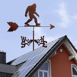 FOEDOY Metal Weather Vane Wind Direction Measuring Instrument Roof Installation Weather Vane Farm Scene Garden Art Deco Accessories (Sasquatch)
