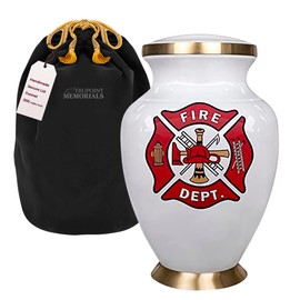 Trupoint Memorials Cremation Urns for Human Ashes - Decorative Urns, Urns for Human Ashes Female & Male, Urns for Ashes Adult Female, Funeral Urns - Fireman, Large