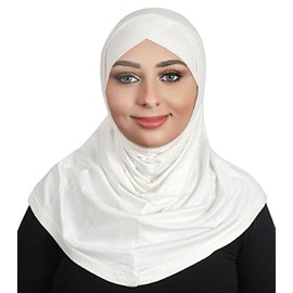 AL AMIRA Beautiful Single cross cotton hijab scarf Islamic women fancy hijab 2T101 (Off white)