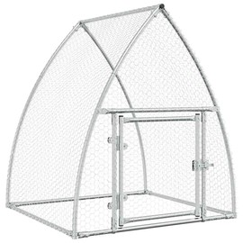 vidaXL Chicken Cage Walk-in Hen Coop - Galvanized Steel Enclosure for Poultry, Ducks, Rabbits - Silver - 39.4"x41.3"x47.2" - Durable & Secure Outdoor Animal House