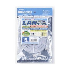 ELPA CAT6 Flat 15 LAN -FT1150(W) for 8 Poles