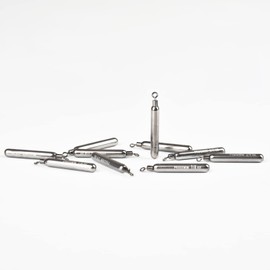 MUUNN 10 Pack Tungsten Free Rig Skinny Drop Shot Weights,Raindrop Free Rig Fishing Sinkers kit for Drop Shot Rig,97% Density Tungsten Fishing Weights(Plain,1/8oz)