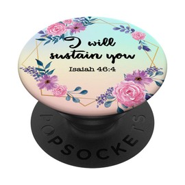 SweetPockets Cute Floral Christian Bible Verse Gril Gift Isaiah 46:4 Phone Grip