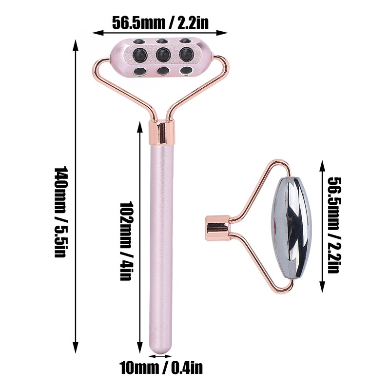 3 in 1 Rose Quartz Face Roller Massager Germanium Facial
