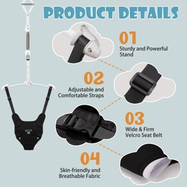 Baby Jumper, Baby Doorway Jumper with Adjustable Strap, Protable Baby Jumpers and Bouncers, Easy to Assemble, Baby Bouncer Jumper with Water Mat