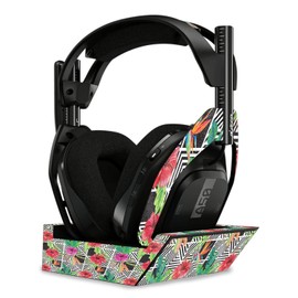 MightySkins Glossy Glitter Skin Compatible with Astro A50 Wireless Headphones + Base Station (Gen 4) - Pop Hibiscus | Protective, Durable High-Gloss Glitter Finish | Easy to Apply | Made in The USA