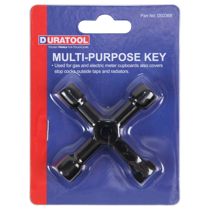 UTILITY KEY, 4-WAY, METAL D02368 By DURATOOL